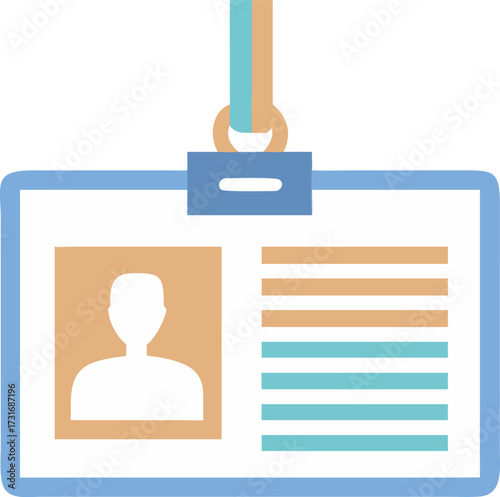 Identification card with lanyard badge for personal identification security access