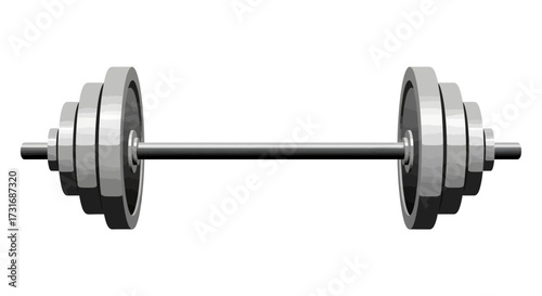 Weightlifting equipment barbell illustration for fitness training concept
