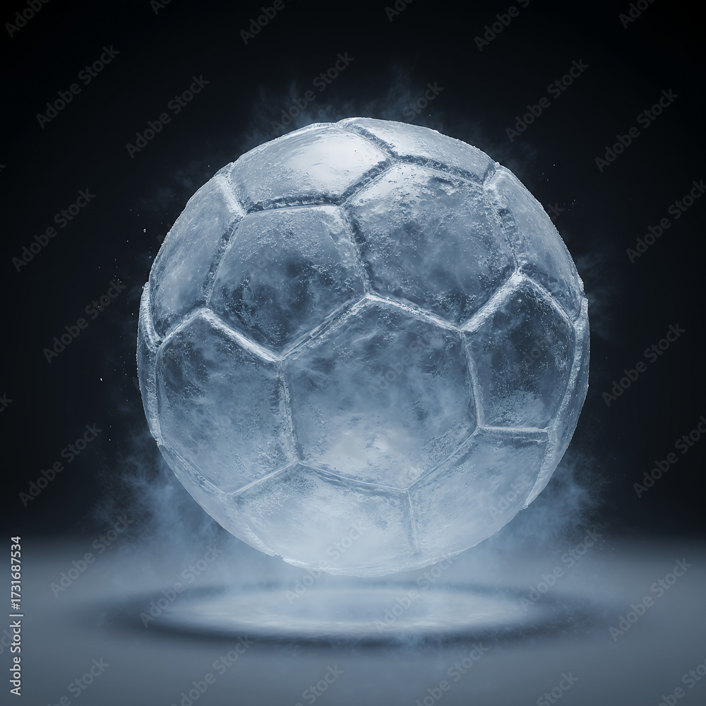 Fototapeta premium ice cube soccer ball