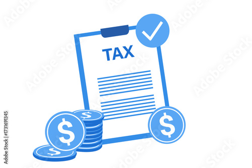 Taxation concept. Businessman preparing documents for tax calculation, making income tax return and calculating business invoices.	
