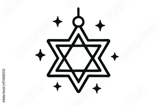 Star of David pendant with sparkling elements symbolizing Rosh Hashanah  