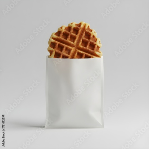 Wallpaper Mural Waffle Peeking From White Paper Bag for Design  Mockup Torontodigital.ca