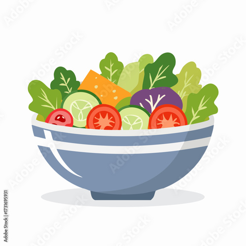 Fresh and Vibrant Salad Bowl A Delicious and Healthy Meal with Colorful Vegetables