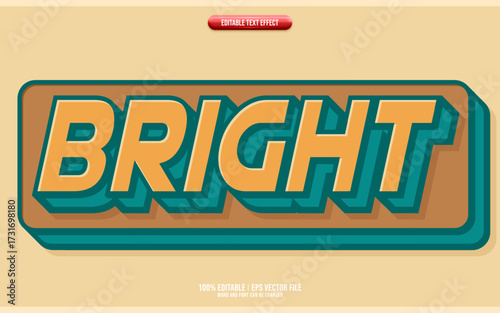 Bright 3d editable text effect