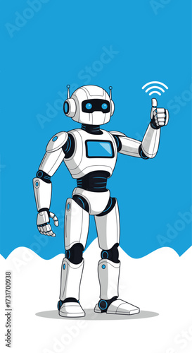 An advanced robotic companion demonstrating artificial intelligence and connectivity.