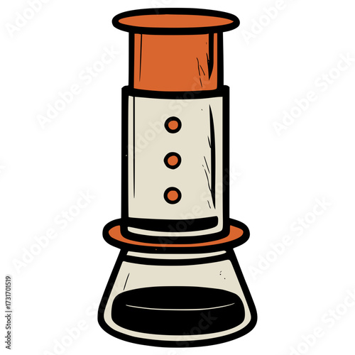 AeroPress coffee maker hand drawn vector icon
