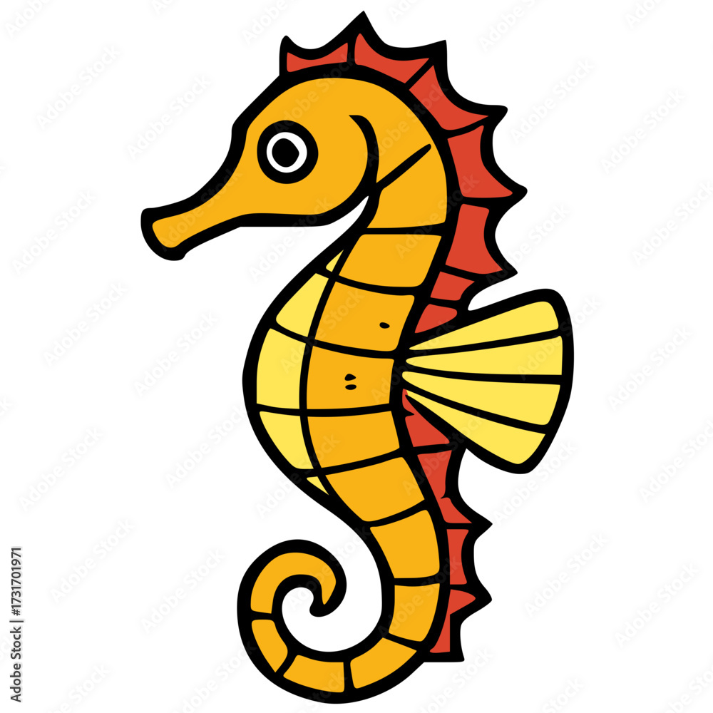 Fototapeta premium Seahorse hand drawn vector icon