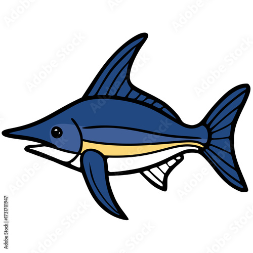 Swordfish hand drawn vector icon