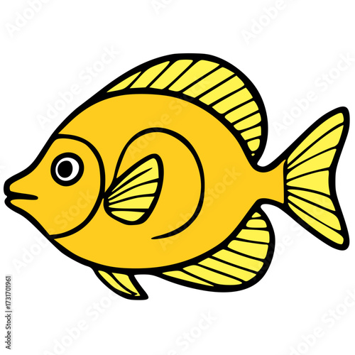 Yellow tang hand drawn vector icon