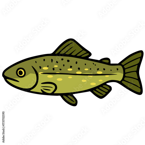 Northern pike juvenile freshwater vector icon