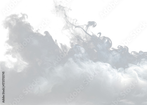Isolated Abstract White and Gray Smoke PNG, Transparent Background