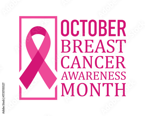 A happy pink ribbon symbol for breast cancer awareness vector