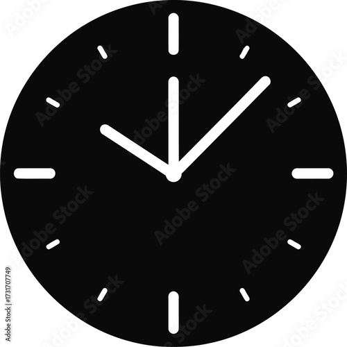 simple wall clock on white background