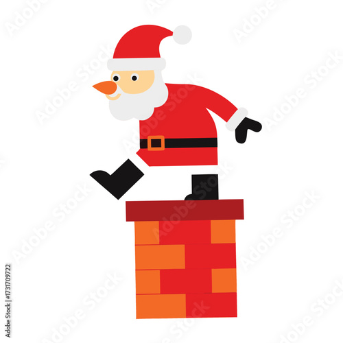 Santa Claus descending a chimney, a classic scene associated with Christmas traditions

