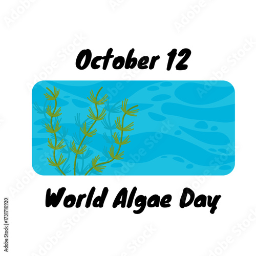 Design idea for a vertical poster, banner, or flyer about World Algae Day