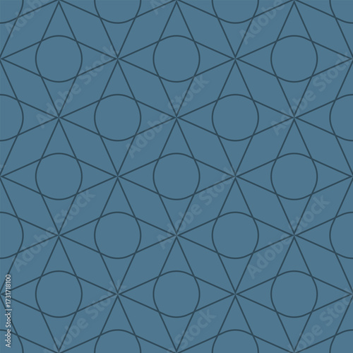 Seamless pattern with geometric ornament. Art Deco style. Vector. 