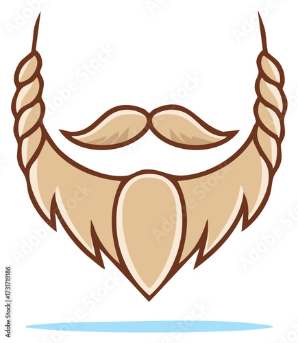Stylized Beard and Moustache with Braided Sides for masculine style
