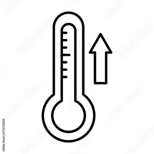 high temperature line icon