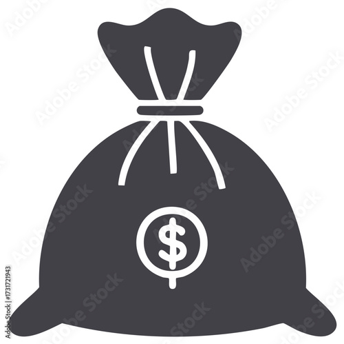 Money Bag Icon with Dollar Sign Concept for Finance and Wealth