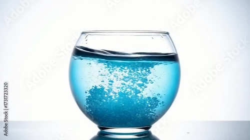 Wallpaper Mural Clear glass bowl with splashing water on white background Torontodigital.ca