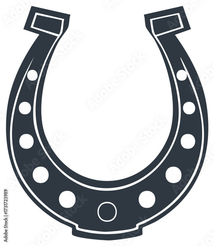 Vintage horseshoe silhouette icon a western symbol of good luck and fortune