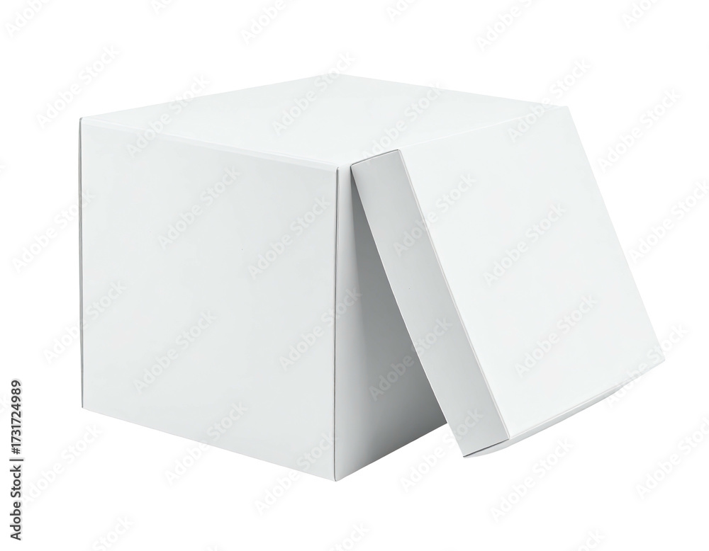 Fototapeta premium White cube gift box open