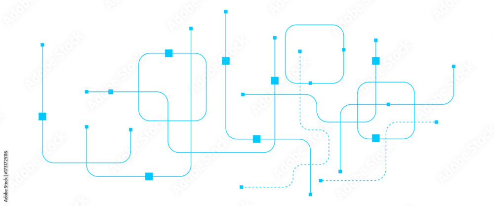 Obraz premium Vector abstract digital technology with geometric with crossed lines and dots.