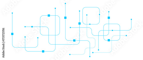 Vector abstract digital technology with geometric with crossed lines and dots.