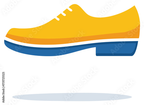 Colorful Men's Classic Dress Shoe Flat Design Vector Illustration