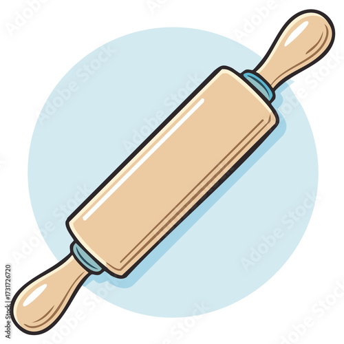 Wooden Rolling Pin Tool for Dough Baking Preparation