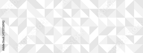 White seamless background of triangles in modern style, flat vector illustration. Cover of gray geometric shapes in retro texture for web design or postcard.