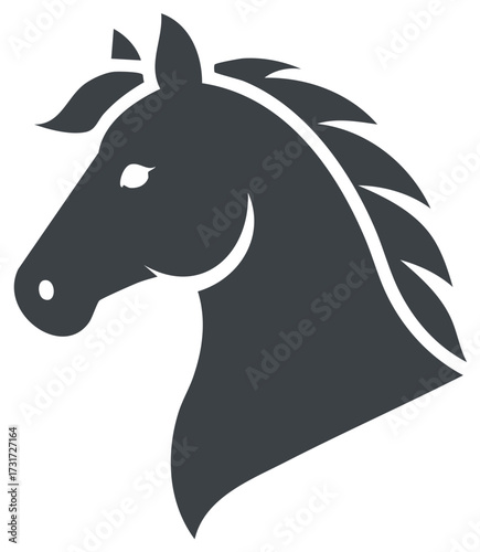 Elegant Horse Profile Silhouette for Graphic Designs or Stable Branding Projects