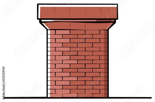 Brick chimney structure illustration, building element, brickwork chimney stack