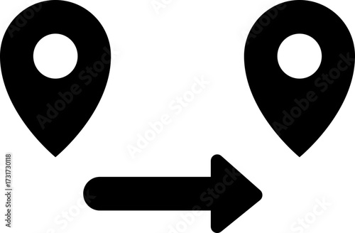 Location marker with arrow