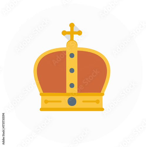 Golden Crown Icon, Royal Symbol Illustration, King's Crown Graphic, Monarch Authority Pictogram