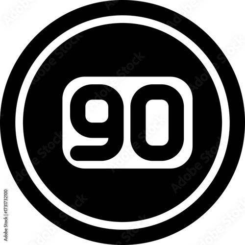 Circular Number 90 Badge