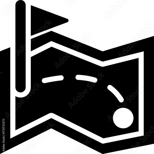 Map and flag icon