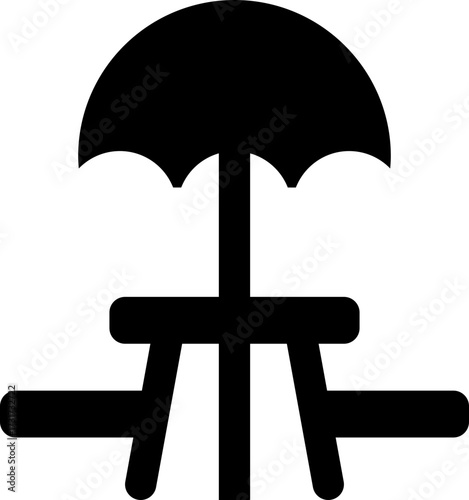 Picnic table with umbrella