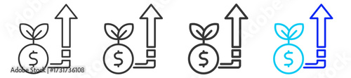 Startup Capital Icon Set Collection in Creative Outline Style for Business Featuring Multiple Thickness Variations Perfect for Franchise Legal Documents Permits and Compliance