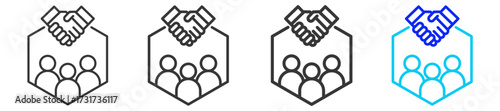 Consumer Loyalty Icon Set Collection in Creative Outline Style for Business Featuring Multiple Thickness Variations Perfect for Franchise Legal Documents Permits and Compliance