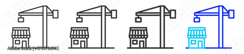Area Development  Icon Set Collection in Creative Outline Style for Business Featuring Multiple Thickness Variations Perfect for Franchise Legal Documents Permits and Compliance