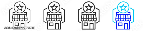 Master Franchise Icon Set Collection in Creative Outline Style for Business Featuring Multiple Thickness Variations Perfect for Franchise Legal Documents Permits and Compliance