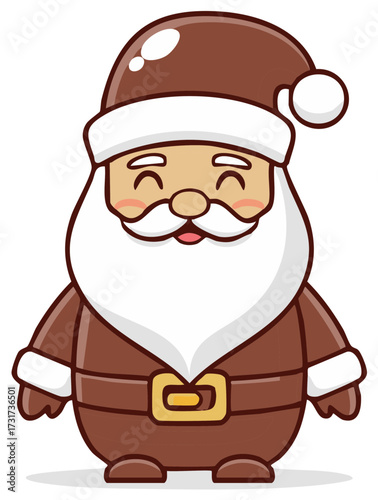 Chubby Santa Claus character illustration with a big white beard and red cheeks