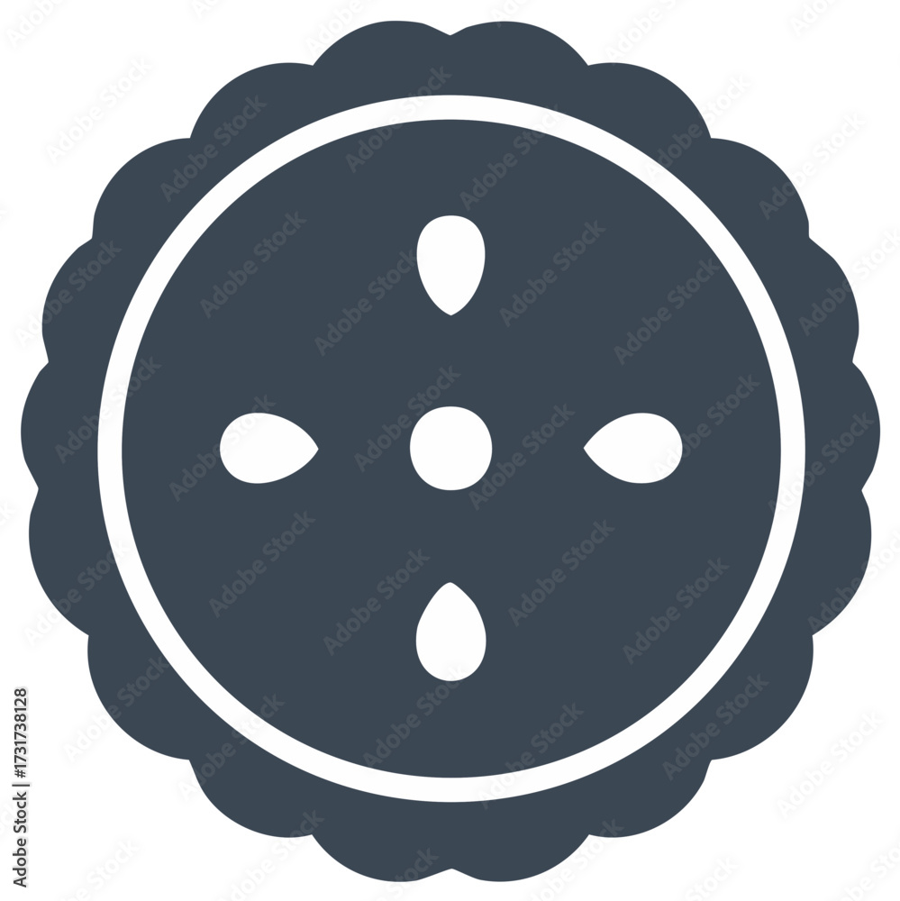 Fototapeta premium Stylized pie graphic illustration, dessert treat icon with scalloped crust and filling vents