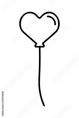 かわいいハート形バルーンのベクターイラスト