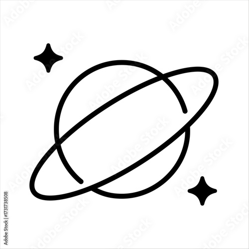 
An illustration depicting an attribute of space and the universe, on a white background