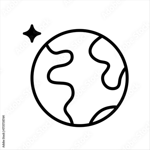 
An illustration depicting an attribute of space and the universe, on a white background