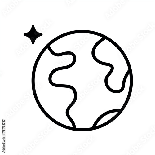 
An illustration depicting an attribute of space and the universe, on a white background