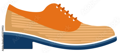 Classic mens two tone formal Oxford dress shoe vector illustration