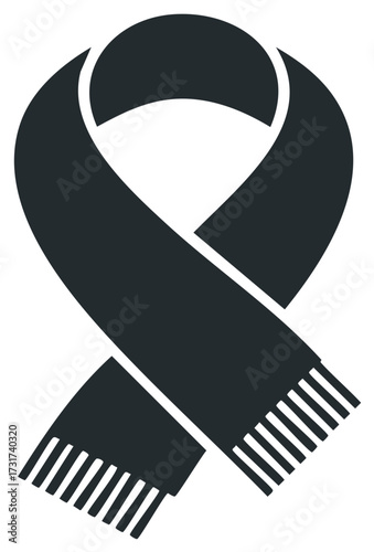 Black awareness ribbon illustration for a cause or memorial design element
